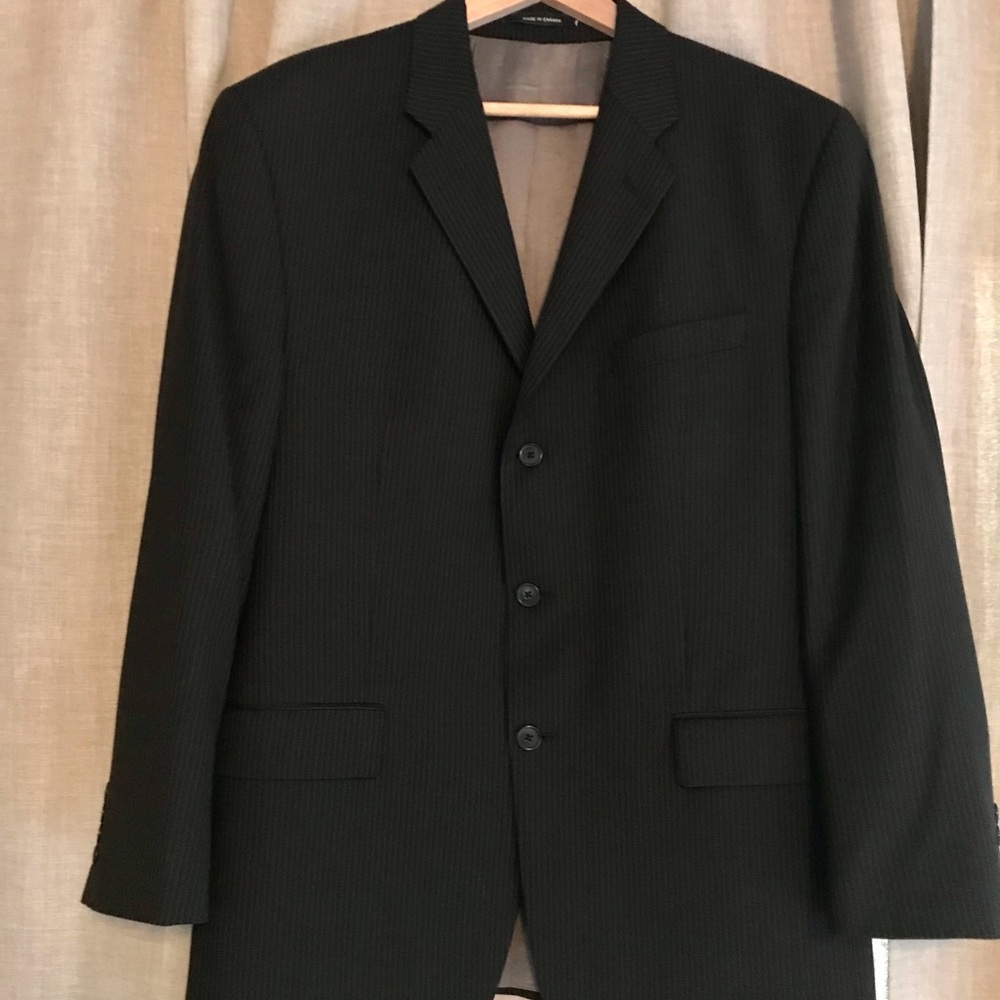 Men’s Calvin Klein black pinstripe suit